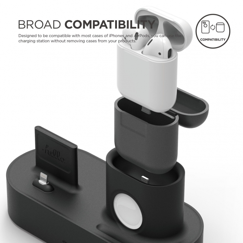 Док-станция Elago Charging Hub 3 in 1 (EST-TRIO-BK) для устройств Apple (Black) купить в интернет-магазине icover