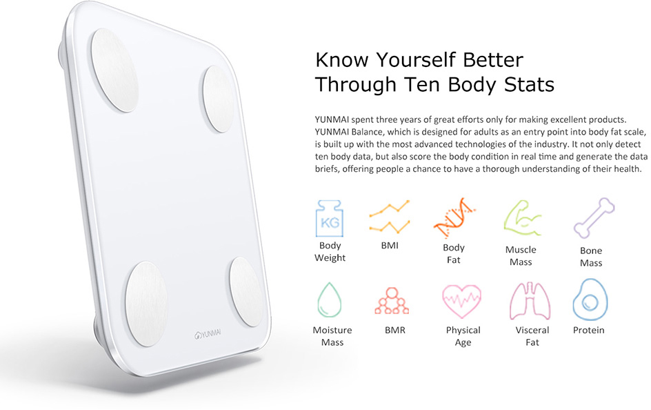 Умные весы Yunmai Balance (White) купить в интернет-магазине icover
