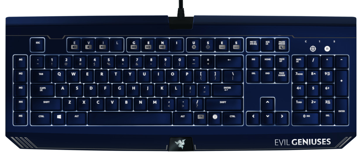 Razer BlackWidow Ultimate Stealth Evil Geniuses (RZ03-00383600-R3M1) - игровая клавиатура (Black) купить в интернет-магазине icover