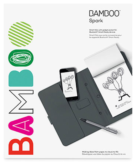 Wacom Bamboo Spark with Gadget Pocket (CDS600G) - фолиант с карманом для гаджетов (Grey) купить в интернет-магазине icover