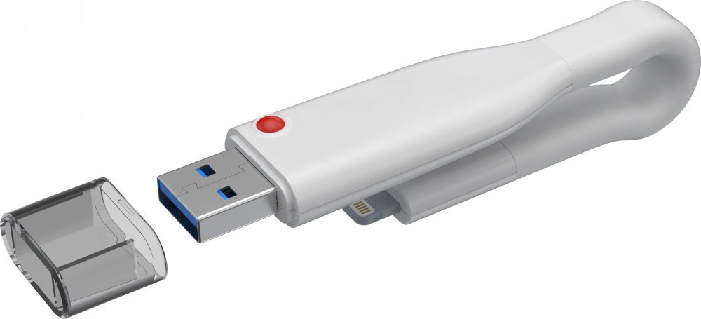 Emtec iCobra T500 64Gb USB 3.0 Flash Drive Lightning - флеш-накопитель (White) купить в интернет-магазине icover