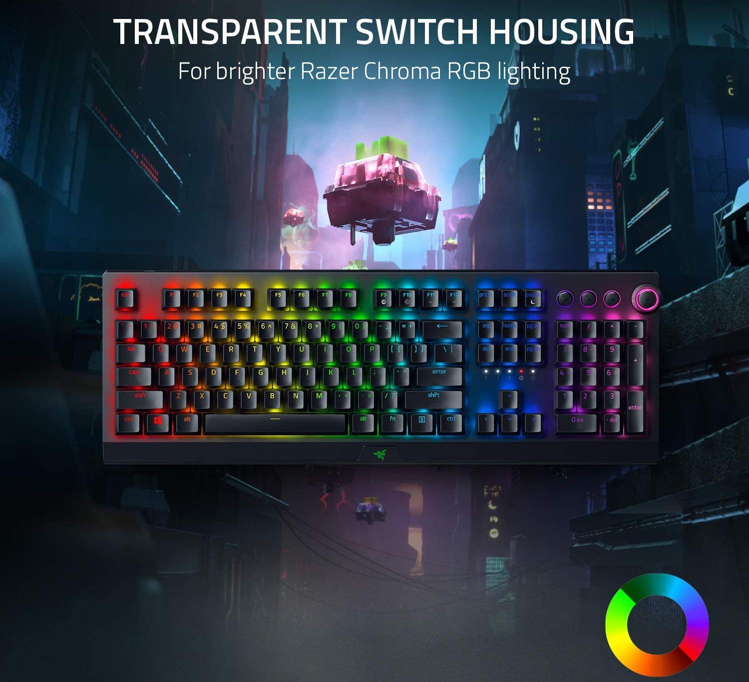 Игровая клавиатура Razer BlackWidow V3 Pro Green Switch Russian Layout (RZ03-03530800-R3R1) купить в интернет-магазине icover