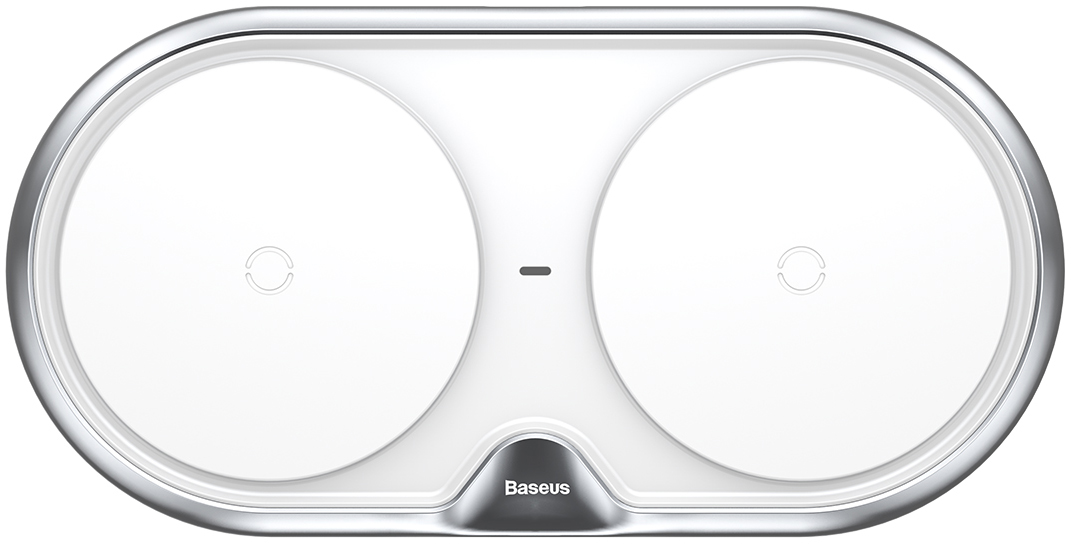 Беспроводное зарядное устройство Baseus Dual Wireless Plastic Style (WXSJK-02) переходник на евровилку (White) купить в интернет-магазине icover