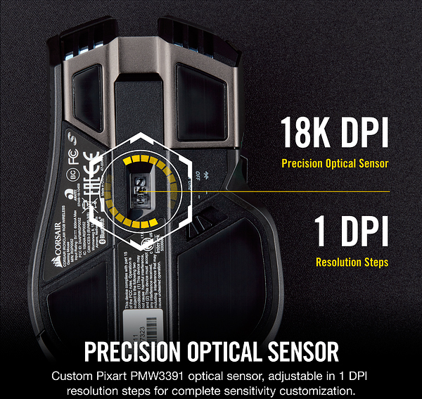 Игровая мышь Corsair Gaming Ironclaw RGB CH-9317011-EU (Black) купить в интернет-магазине icover
