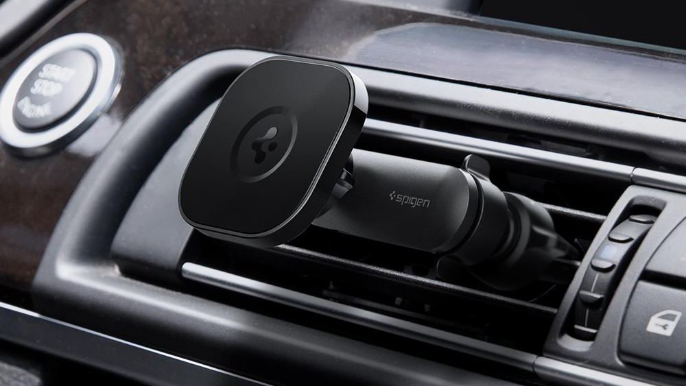 Автомобильный держатель Spigen OneTap Magnetic Car Mount Vent MagSafe (ACP02617) для iPhone 12 (Black) купить в интернет-магазине icover