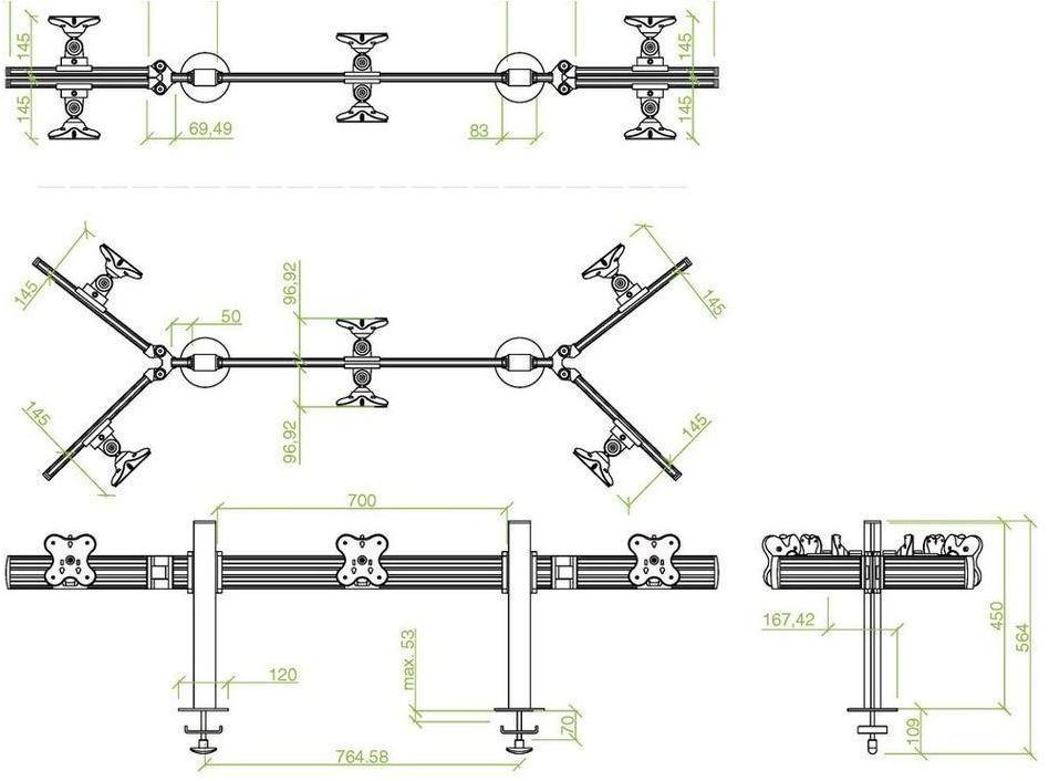 Кронштейн ErgoFount TBBS-600WG для 6 мониторов 24'' (Silver) купить в интернет-магазине icover