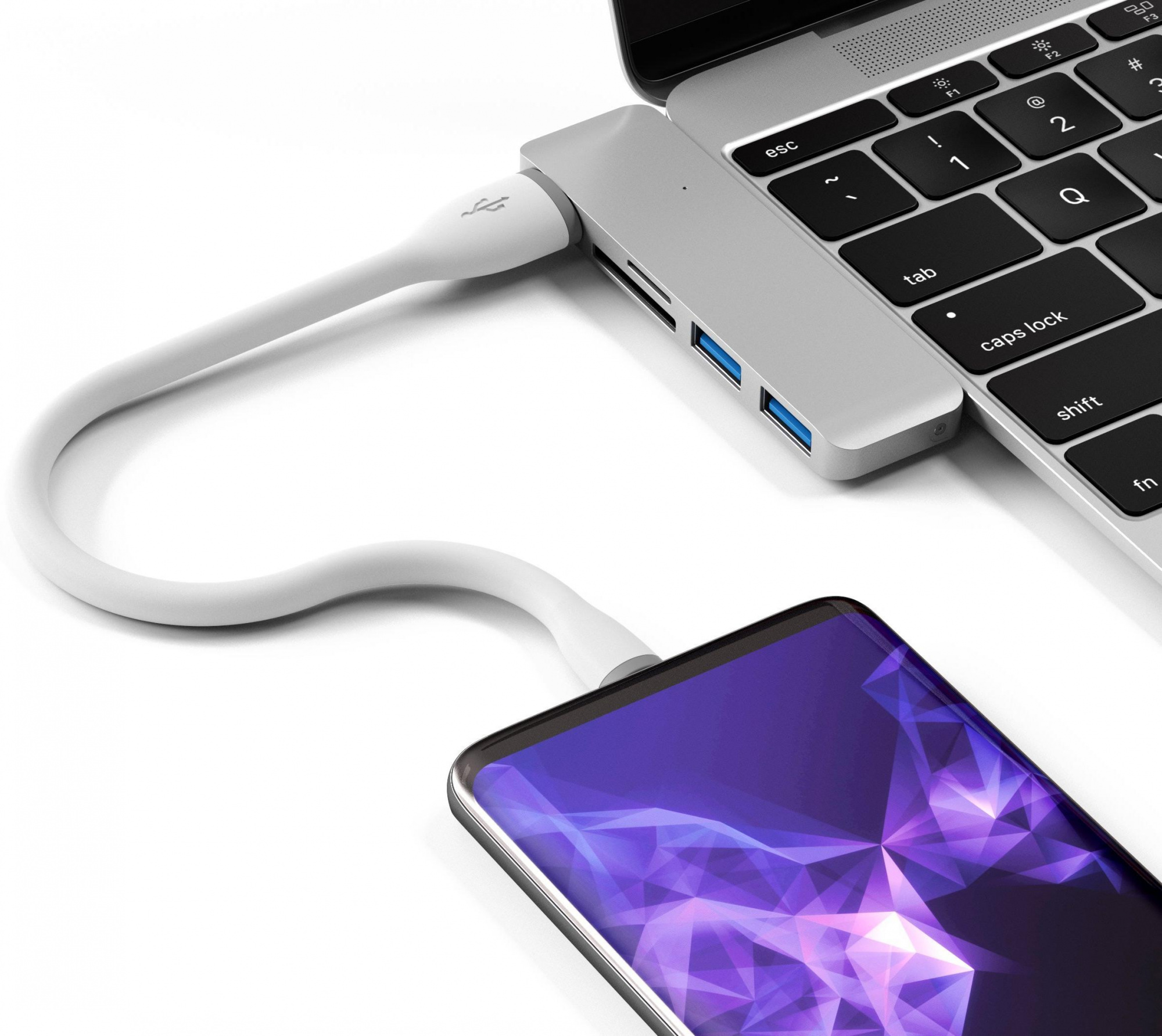 Кабель Satechi Flexible (ST-FCC10W) USB-A to USB-C 25 см (White) купить в интернет-магазине icover