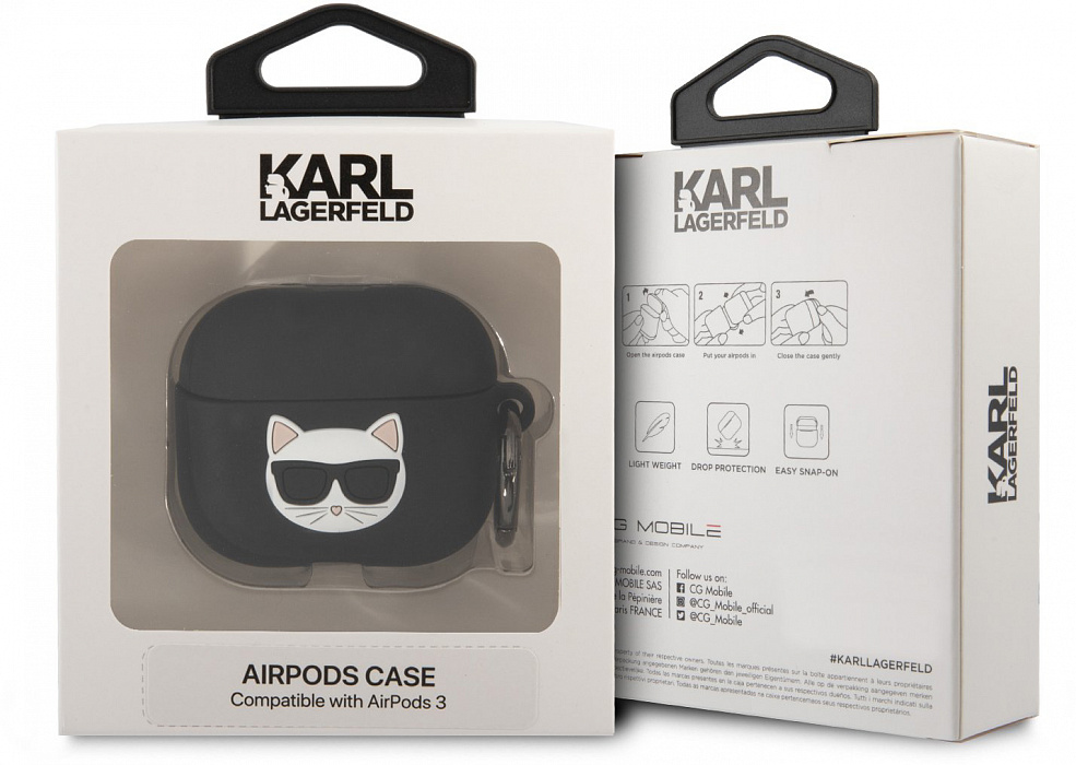 Чехол Karl Lagerfeld Silicone Case (KLACA3SILCHBK) для AirPods 3 (Black) купить в интернет-магазине icover