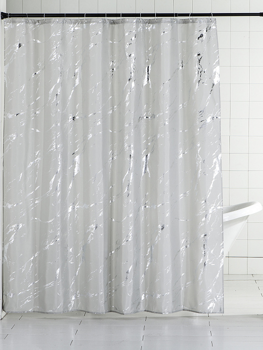 Штора для ванной комнаты Ridberg с блестками 180x200 см (Grey) купить в интернет-магазине icover