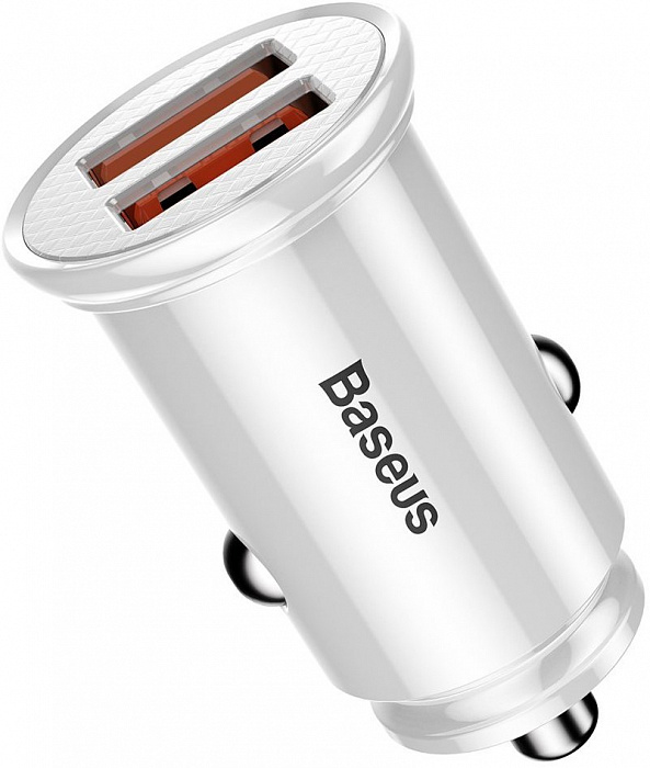 Автомобильное зарядное устройство Baseus Circular Dual QC3.0 CCALL-YD02 (White) купить в интернет-магазине icover