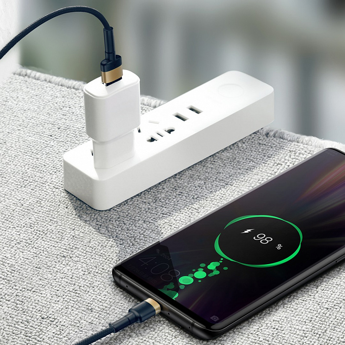 Кабель Baseus Cafule HW (CATKLF-PV3) USB/USB Type C 1m (Gold/Blue) купить в интернет-магазине icover