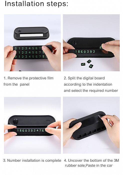 Парковочная карта с держателем для телефона Baseus Horizon Silicone Parking Number Card Bracket ACNUM-PM09 (Red) купить в интернет-магазине icover