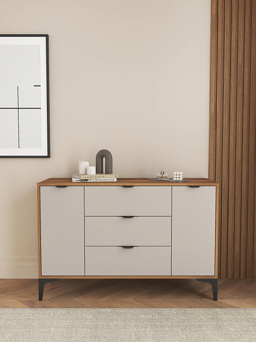 Комод Ridberg OKAYAMA 2Д/3Я (Dark Oak/Cashmire) купить в интернет-магазине icover