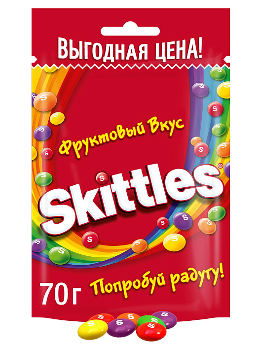 Конфеты Skittles Фрукты (70 г.), КислоМикс (70 г.), 2 в 1 (70 г.)  купить в интернет-магазине icover