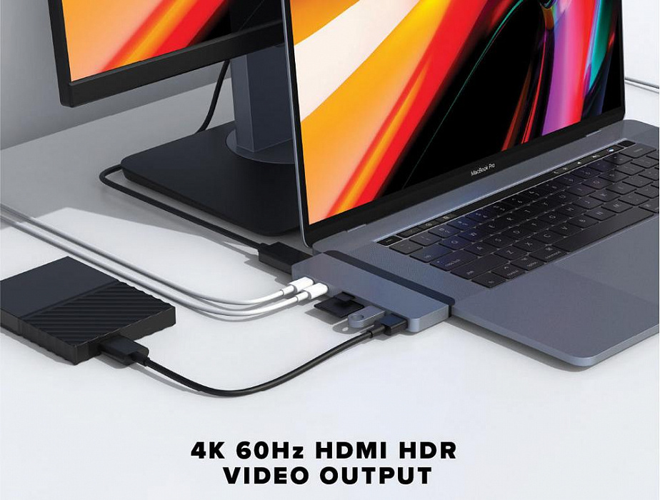 Хаб HyperDrive DUO 7-in-2 (Space Grey) купить в интернет-магазине icover