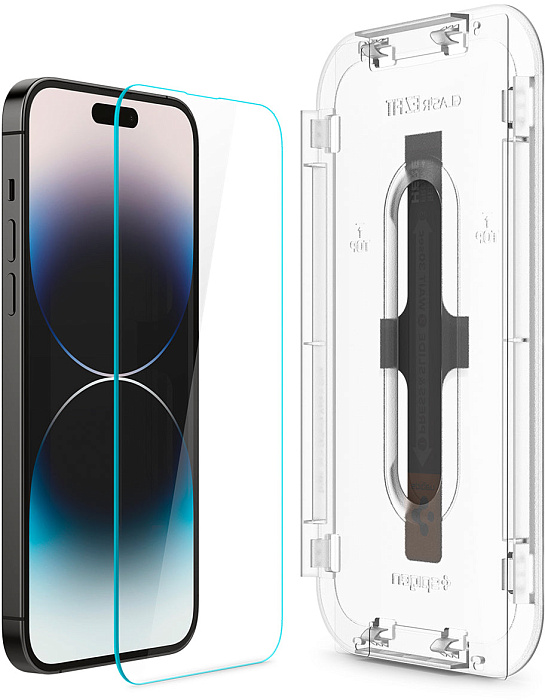 Защитное стекло Spigen Glas.tR EZ Fit 2 Pack (AGL05214) для iPhone 14 Pro (Transparency) купить в интернет-магазине icover