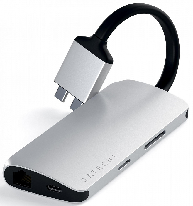 Адаптер Satechi Type-C Dual Multimedia Adapter ST-TCDMMAS (Silver) купить в интернет-магазине icover