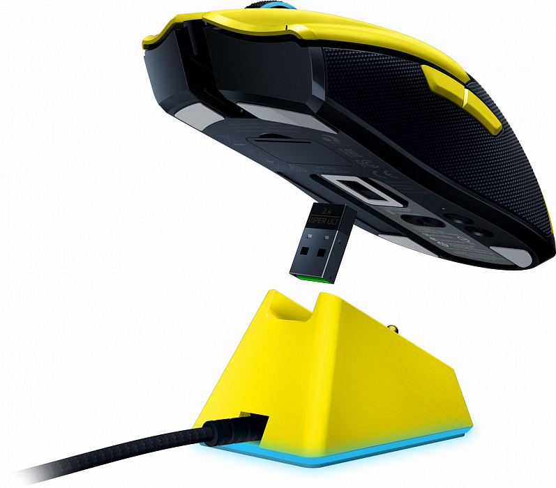 Игровая мышь Razer Viper Ultimate & Mouse Dock 8btn Cyberpunk 2077 Ed (RZ01-03050500-R3M1) купить в интернет-магазине icover