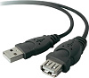 USB-кабель Belkin USB 2.0 Extension Cable 4.8m F3U153CP48M (Black) купить в интернет-магазине icover