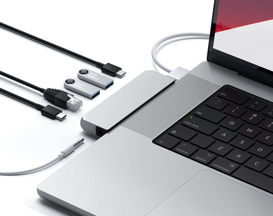USB-концентратор Satechi USB-C Pro Hub Mini ST-UCPHMIS для MacBook Pro 2021 (Silver) купить в интернет-магазине icover