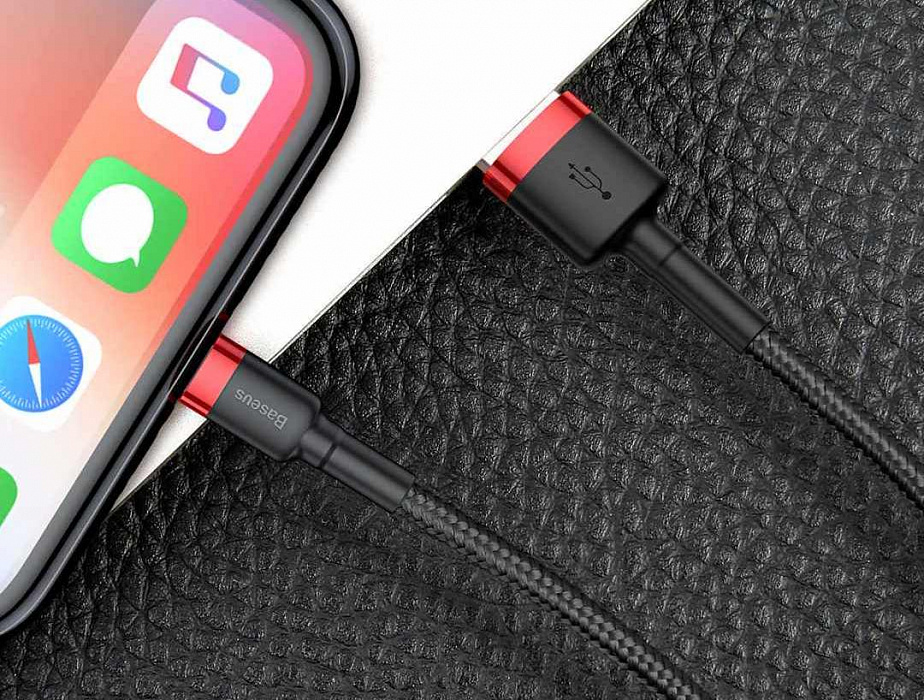 Кабель Baseus Cafule (CALKLF-R91) USB/Lightning 3m (Red/Black) купить в интернет-магазине icover