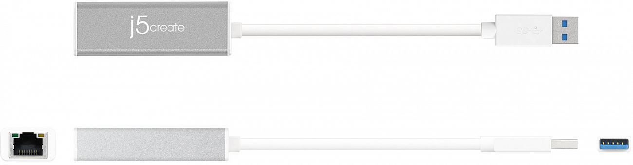 Переходник j5create JUE130 USB 3.0 to Gigabit Ethernet (Silver) купить в интернет-магазине icover