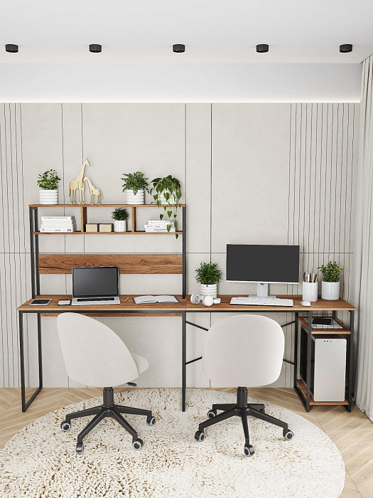 Стол компьютерный угловой лофт Ridberg ALASKA (Dark Oak/Black) купить в интернет-магазине icover