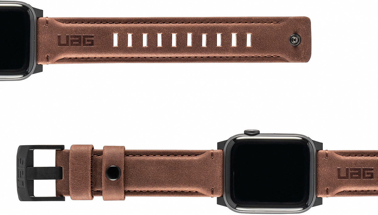 Ремешок Urban Armor Gear Leather (19149B114080) для Apple Watch Series 2/3/4 38/40 mm (Brown) купить в интернет-магазине icover