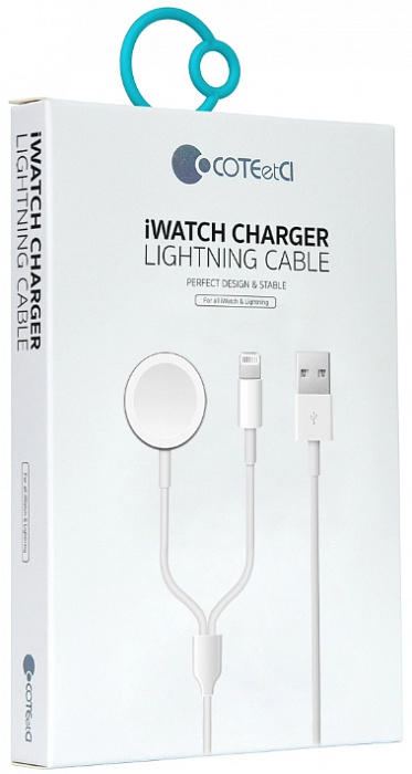 Кабель COTEetCI 2 in 1 (CS5170) для Apple Watch, iPhone, iPod, iPad (White) купить в интернет-магазине icover