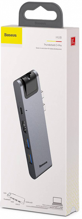 USB-концентратор Baseus Thunderbolt C+Pro (CAHUB-L0G) для MacBook Pro (Deep Grey) купить в интернет-магазине icover