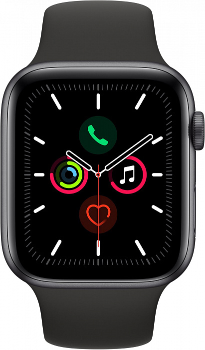 Умные часы Apple Watch Series 5 44mm Sport Band MWVF2RU/A (Space Grey/Black) купить в интернет-магазине icover