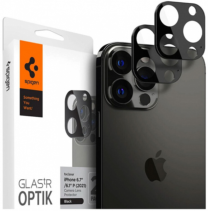 Защитное стекло Spigen Glas tR Optik (AGL03381) для камеры iPhone 13 Pro/13 Pro Max (Black) купить в интернет-магазине icover