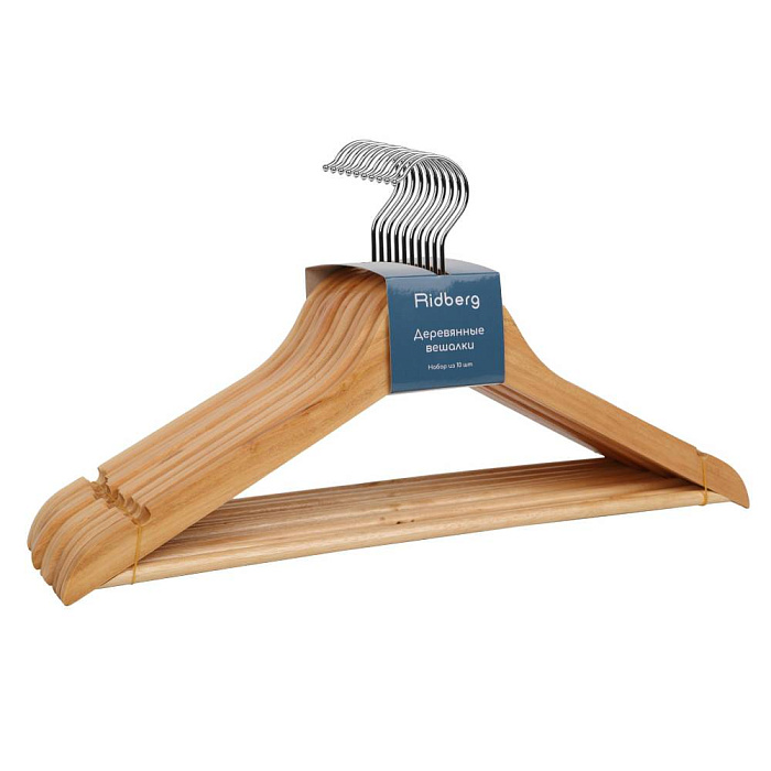 Вешалка-плечики для одежды Ridberg Wood 20 шт. (Brown) купить в интернет-магазине icover