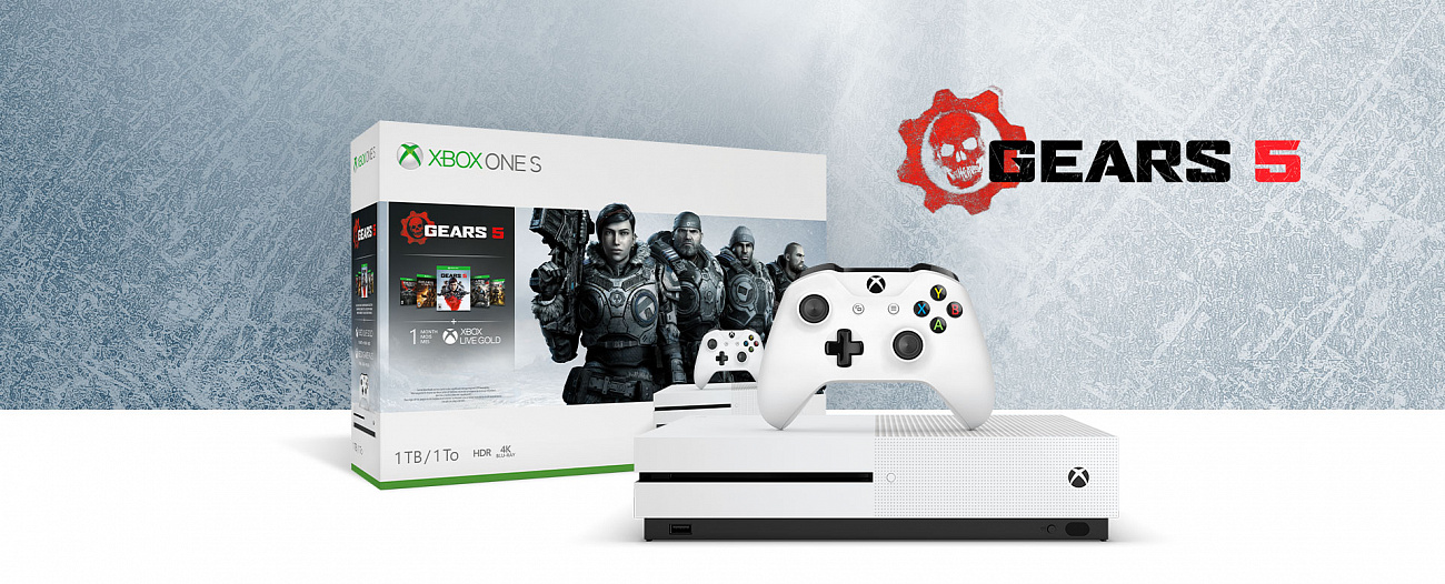 Игровая консоль Xbox One S 1Tb (234-01030) Gears 5/Gears of War Ultimate Edition/Gears of War 2/3/4 (White) купить в интернет-магазине icover