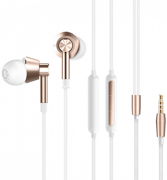 Наушники с микрофоном 1MORE Single Driver 1M301 (White/Gold) купить в интернет-магазине icover