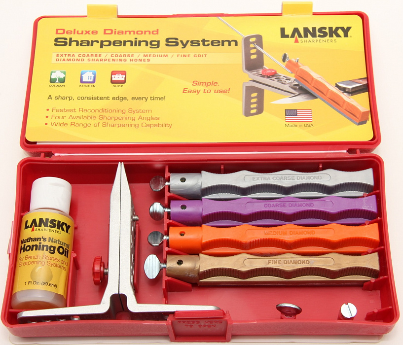 Lansky Deluxe Diamond Knife Sharpening System (LNLKDMD) - набор точильных камней для ножей купить в интернет-магазине icover