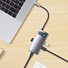 Хаб Baseus Metal Gleam (WKWG070113) 4-in-1 Multifunctional Type-C HUB Docking Station (Gray) купить в интернет-магазине icover