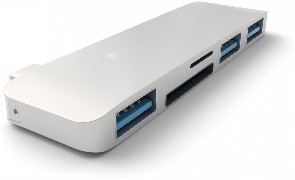USB-концентратор Satechi Aluminum Combo (ST-TCUHS) USB Type C (Silver) купить в интернет-магазине icover