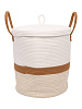 Тканевая корзина Ridberg M с крышкой (White/Beige) купить в интернет-магазине icover