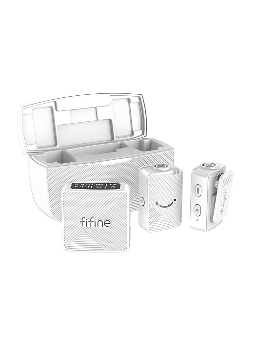Беспроводной микрофон Fifine M9 Dual (White) купить в интернет-магазине icover