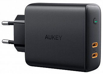 Сетевое зарядное устройство Aukey Dual-Port 36W PD Wall Charger with Dynamic Detect (Black)