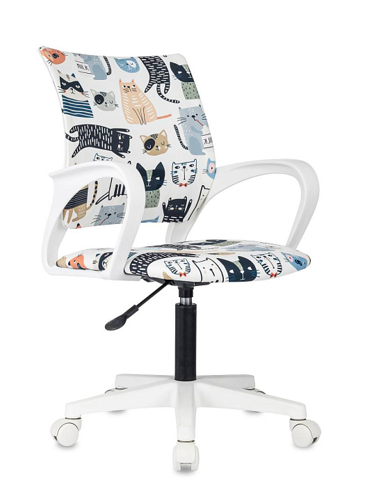 Кресло Domfy DK X-ROOM ткань/пластик (White/Cats) купить в интернет-магазине icover