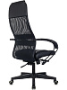 Кресло руководителя Бюрократ CH-NOVA LUX сетка/ткань/экокожа/пластик (Black) купить в интернет-магазине icover