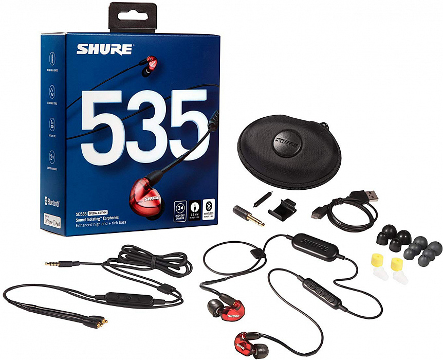 Bluetooth-наушники с микрофоном Shure SE535LTD+BT1 (Red) купить в интернет-магазине icover