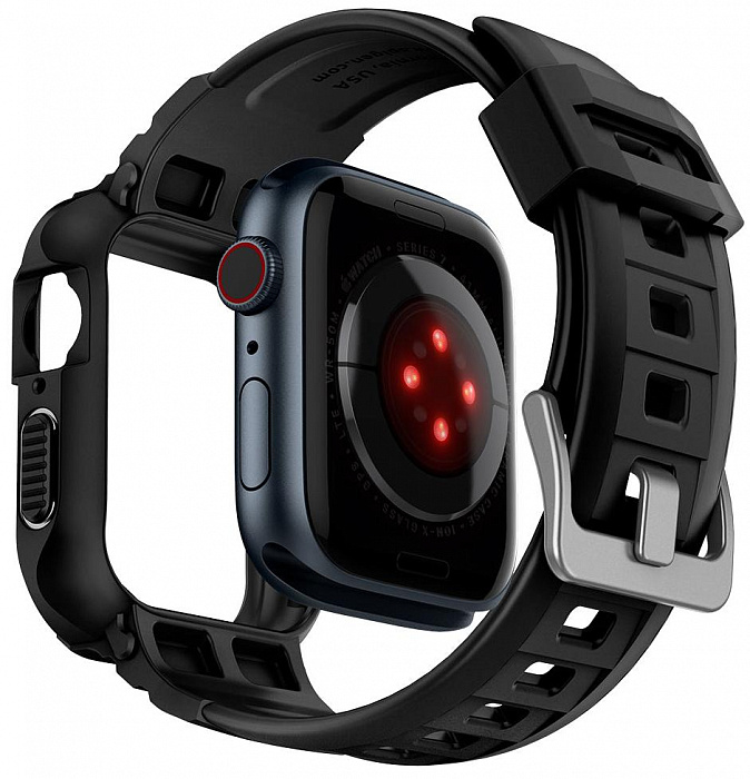 Чехол Spigen Rugged Armor Pro (ACS00546) для Apple Watch series 7/SE/6/5/4 41mm/40mm (Black) купить в интернет-магазине icover