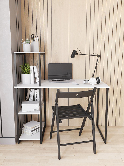 Стол-стеллаж лофт мини RIDBERG MEMPHIS (White/Black) купить в интернет-магазине icover