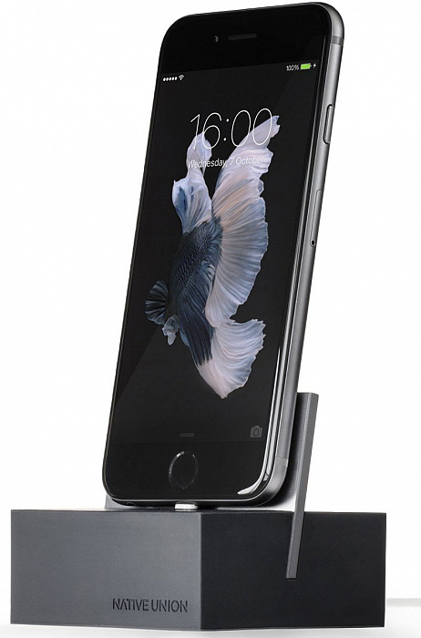 Native Union Dock Lightning (DOCK-IP-SL-GRY) - подставка для iPhone/iPad (Slate/Space Grey) купить в интернет-магазине icover