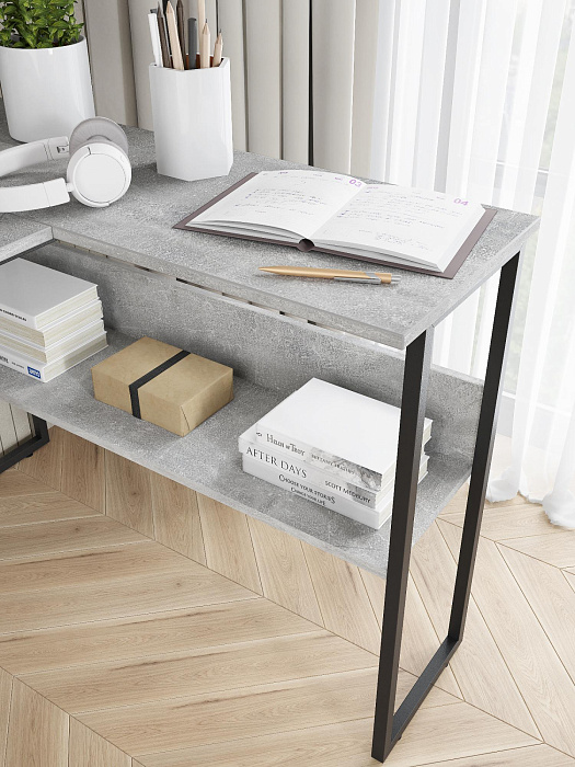 Стол компьютерный угловой лофт Ridberg TEXAS (Rock/Black) купить в интернет-магазине icover