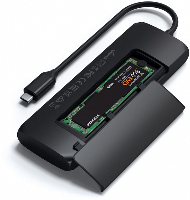 Хаб Satechi USB-C Hybrid Multiport Adapter ST-UCHSEK (Black) купить в интернет-магазине icover