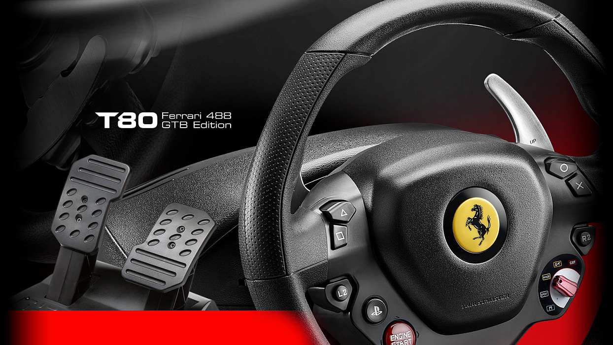 Руль Thrustmaster T80 Ferrari 488 GTB Edition (4160672) для PS4/PC (Black) купить в интернет-магазине icover